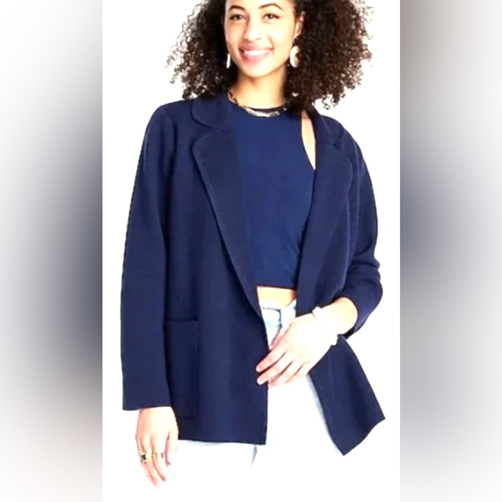 J. Crew Women’s Navy 100% Cotton Cardigan Sweater‎ Size Small EUC